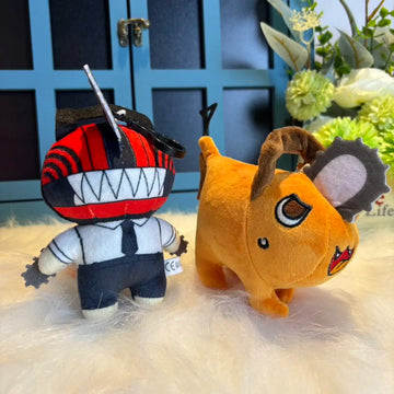 12cm Anime Chainsaw Man Dolls Plush Toy Cartoon Pochita Orange Dog Pillow Stuffed Soft Toy for Kids Birthday Gift