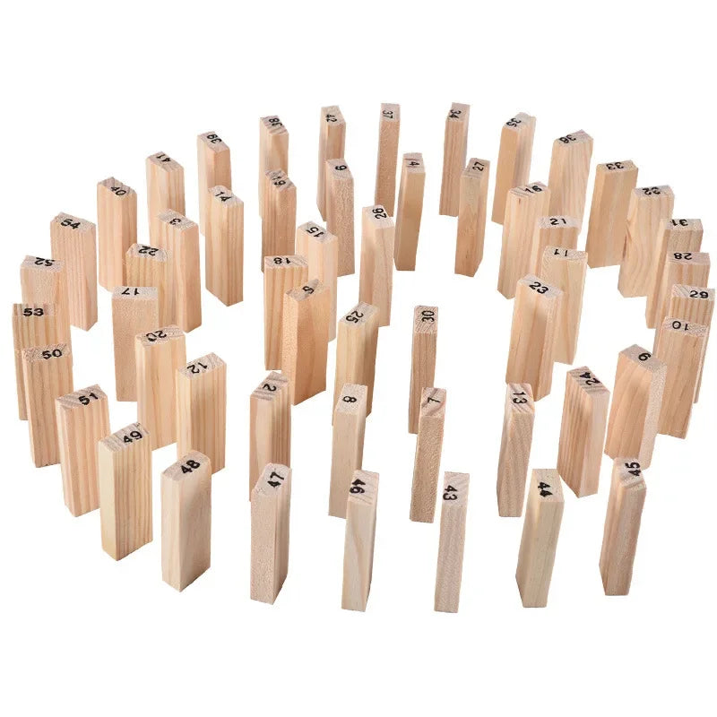 54pcs Small Size Wooden Building Blocks Kids Stacking Games Toy Children Montessori Educational Toys