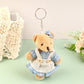 ▶1PCS Cute Wear Clothes Bear Plush Toy Cartoon Rabbit Pendant Soft Stuffed Doll Keychain Backpack Decor Kid Gift