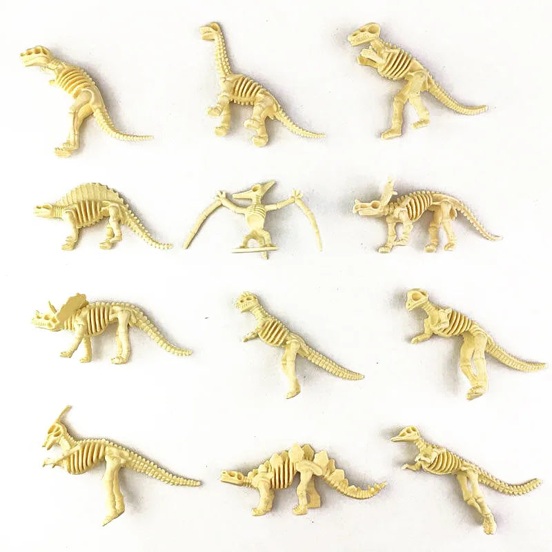 12pcs/set Jurassic Dinosaurs Skeleton Model Archaeology Tyrannosaurus Pterosaur Home Decoration Toys For Christmas Gifts
