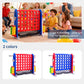 4-in-1 Giant Connect Game Set Adjustable Height, Basketball Hoop, Ring Toss and Net Jumbo Outdoor Yard Game for Families Events
