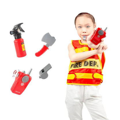 Funny Construction Worker Costume Kit Kids Boys Children Role Play Toy Set Career Costumes Heavy Worker Cosplay