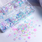 6 Grids Mermaid Stars Glitter Flakes Epoxy Resin Mold Filling English Alphabet Circle Love Heart Shape Sequins DIY Crafts Making