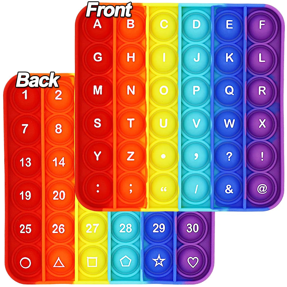 Learn Numbers 1-30 Alphabets Letters ABC Math Fidget Toys, Phonics Board Games Push Bubbles Educational Teaching Toys for Kids