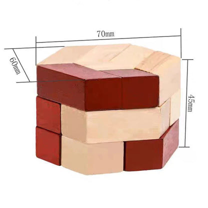 Wooden 3D Puzzle Hexagonal IQ Logic Training Brain Teaser Mind Challenge Montessori Educational Gifts For Kids Boys Girls