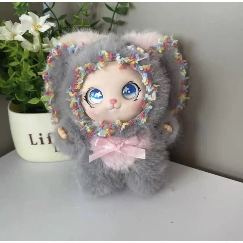 Cartoon plush lace Lori rabbit doll cute vinyl doll machine pendant accessories gift bag pendant.