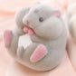 Japan YELL Gashapon Toys Cute Fatty Milky Soft Hamster Flocking Plush Dolls Squeeze Anti Stress Relief Squishy Collect Ornaments