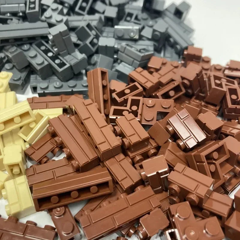 120Pcs Building Block Simulation City Wall Brick Building Block Model Building Accessories Castle Construction Children's Toys