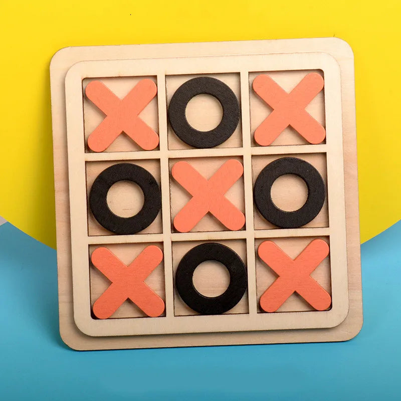 Montessori Chess Play Wooden Jigsaw Toy Game Interaction Puzzles Training Brain Learing Early Educational Toys For Children Kids