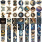 50pcs Retro Astronomy Universe Planets Stickers Galaxy Moon Astrology Aesthetic Decals Sticker for Suitcase Phone Notebook