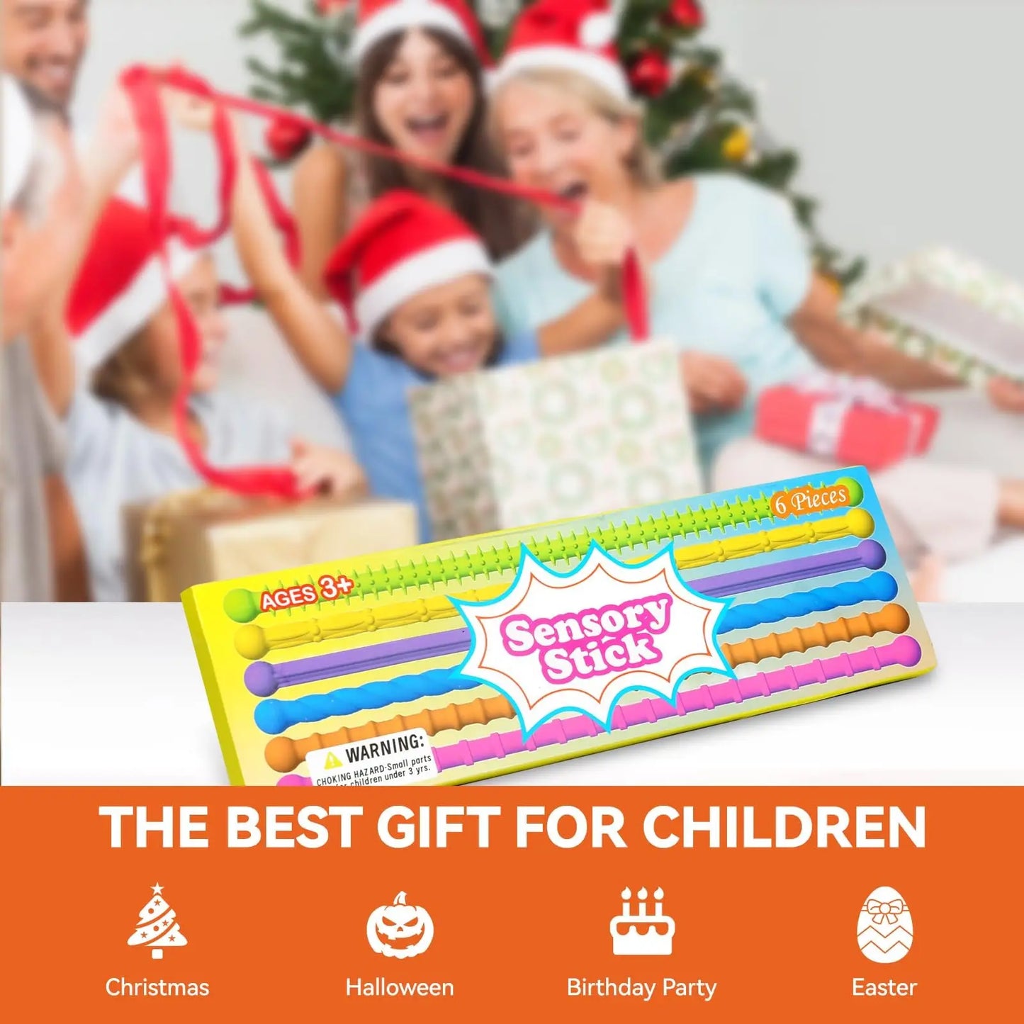 Children's Elastic Sensory Sticks, a 6-Piece Sensory Toy Suitable for Autism and ADHD