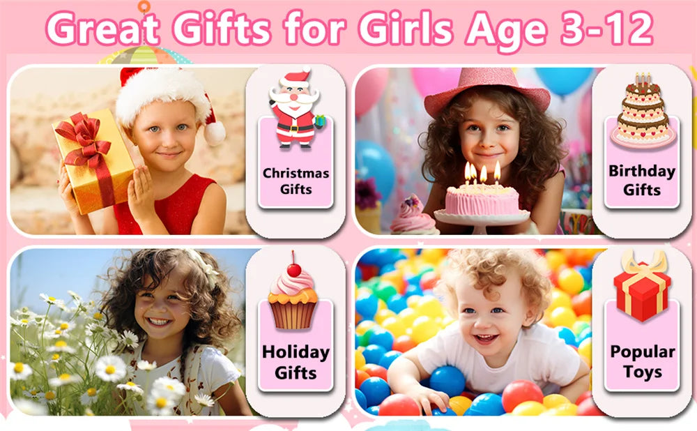 Kids Smart Phone Camera Toy Phone 40+ Games Touch Screen Learning Toy For 3-12 Year Old Boys Girls MP3 Player Birthday Gifts
