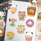 50pcs/Set Bubu And Dudu Panda Bear Sticker Food Serise Waterproof Cartoon Bear and Panda Sticker Toys