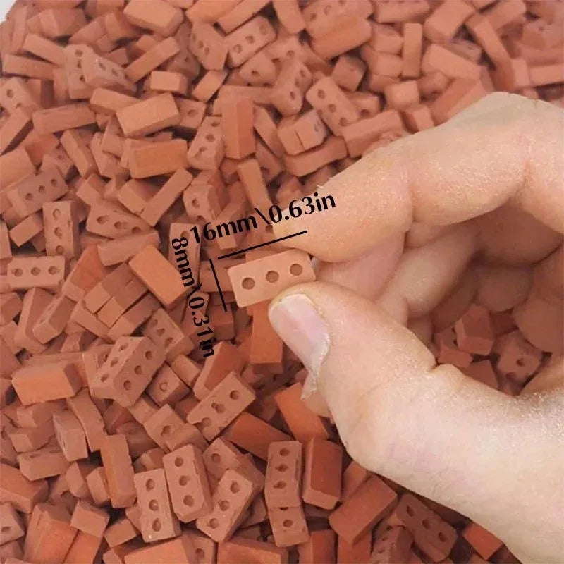 50-150pcs 1:16 Real Mini Bricks Model, Miniature Figurine Landscaping Accessories, DIY Fake Bricks Toy For Fairy Garden Building
