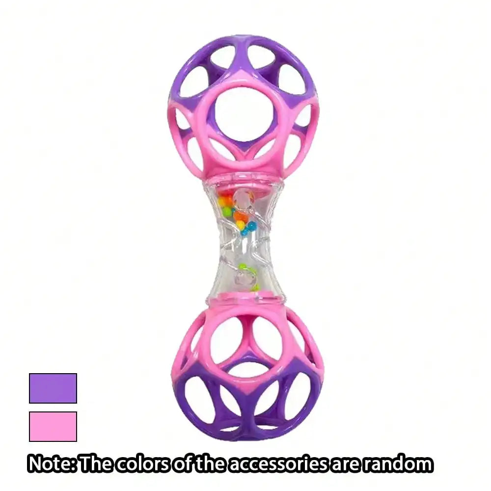 Baby Teether Rattle & Shake Barbell Toy, Ages 3 Months and Up(Random Color）