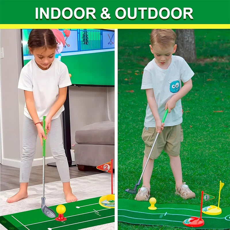 1 Set Children's Golf Club Set Outdoor Sports Toys Sports Games Competitive Indoor Interactive Retractable Golf Club Set Toys