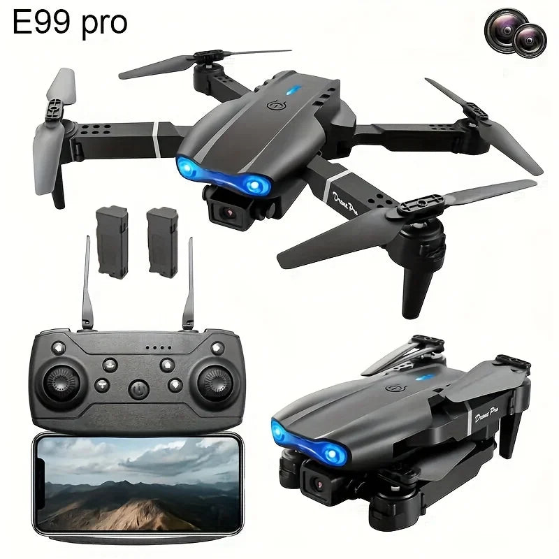 E88 PRO MAX Foldable Drone 2026 New, Obstacle Avoidance, Brushless Motor, Dual HD Camera, HD Screen Remote, Extra Batteries 40min Flight Time, One Key Return Home, LED Lights, USB Charging, FPV Quadcopter for Beginners Adults