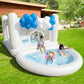 White Bounce House with Pump Kids Ball Pit Bounce House for Kids 3-6 Birthday Indoor or Outdoor Playhouse Customization/Halloween Decorations