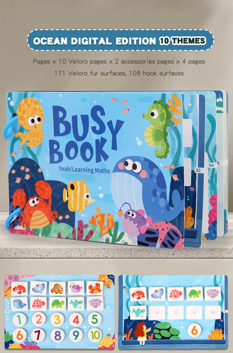 New Montessori Scene Stickers for Children DIY Hand-on Puzzle Reusable Books Cartoon Learning Cognition Toys for Kids Gift