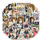 50PCS Cartoon Anime K-ON Light Sound Girl Graffiti Waterproof Stickers Creative Trendy Fridge Mug Helmet Car Decoration Stickers