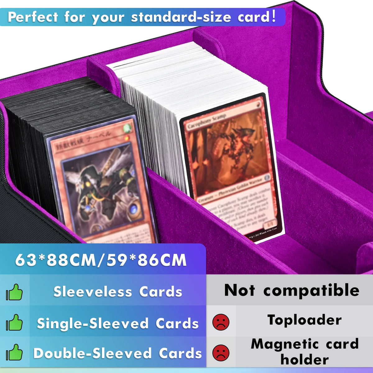Kabinka Card Box Deck Box for MTG, Trading Card Storage Boxes for 1800+ Cards, Leather Deck Case, Deck Box for TCG Magic the Gathering Cards - Black