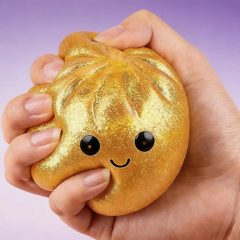 Glitter Dumpling Squishies Toys With Steamer Box Simulated Dough Adult And Child Squeeze Toys For Stress Relief Prank Props