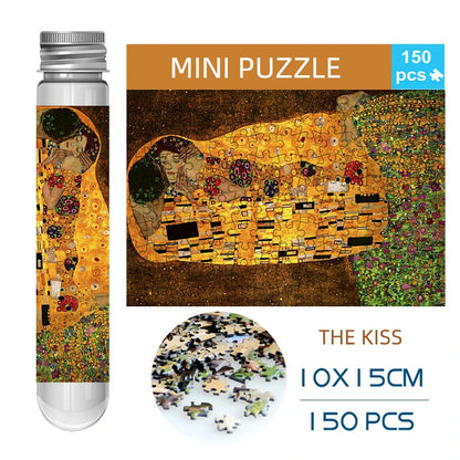 150pcs Mini Test Tube Puzzle The Kiss Gustav Klimt Famous Painting Funny Educational Game Wall Display Birthday Festival Gifts