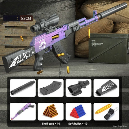 AK47 Soft Bullet Shell Ejecting Manual Toy Guns Rifle Sniper Airsoft Weapons Launcher Shooting Toys for Boys Adults CS Fighting