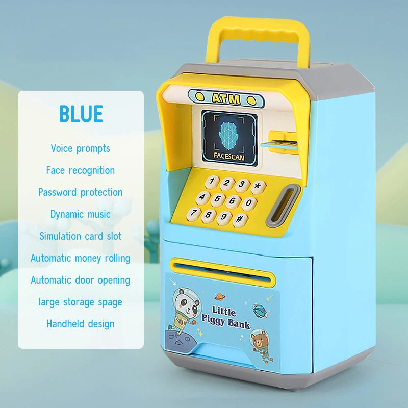 NEW Cartoon ATM Cash Saving Box Money Bank Toy For Kids Electronic Large Money Box Savings Password Digital Fingerprint Unlock