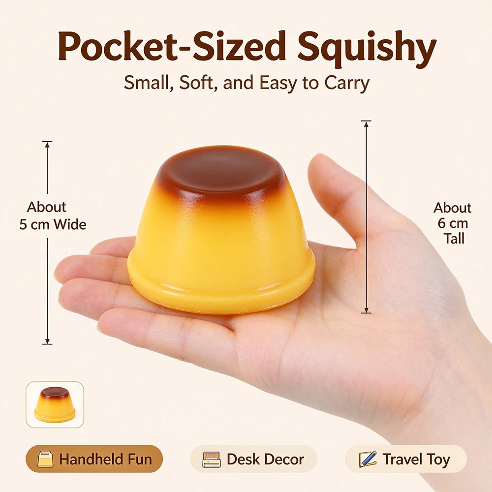 DIY Caramel Pudding Building Blocks Squishy Toy Wet Soft Handfeel Squeaky Sensory Stress Relief Fidget Toy Crunchy Decompression Vent Plaything Perfect Gift for Halloween Christmas Thanksgiving Valentine Birthday Party Favors