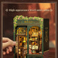 CUTEBEE DIY Book Nook Kit Miniature Dollhouse with Light Wooden Bookshelf Insert Retro Booknook Decor for Gifts Bookshop Series