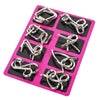 8 Pcs Metal Wire Puzzle Set, Brain Teaser IQ Logic Games for Adults, Challenging Montessori Mind Puzzles for Focus & Skill Train