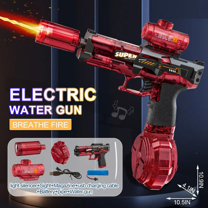 Blasting Lights Are Linked To The Chamber Electric Water Guns Toys for Kids Automatic Water Pistol Children Summer Outdoor Toy