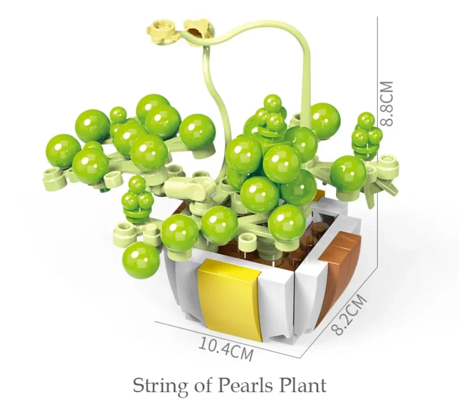 Small Particle Building Block Home Decor Series Flower Potted Plant Toys Set with Permanent Flowers Gift for Plant Arrangements