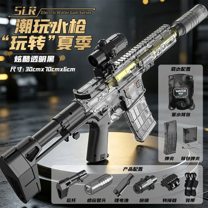 Outdoor SLR Electric Water Gun Toy 2000ml Bag Backpack High Pressure Long-range Rifle Model Water Pistol Summer Toy for Boy Gift