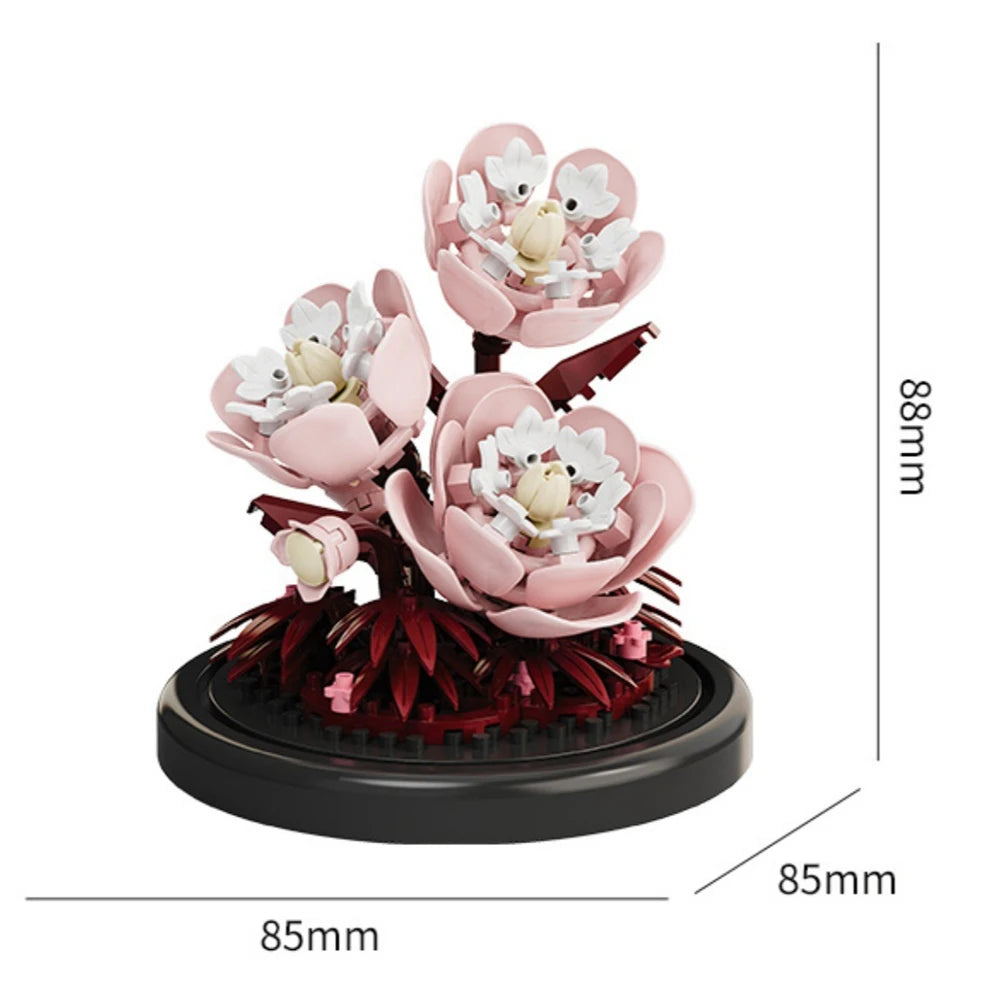 Eternal Flower Bouquet Bonsai Potted Plant Micro Building Blocks Model Home Decoration Toy For Kid Birthday Gift
