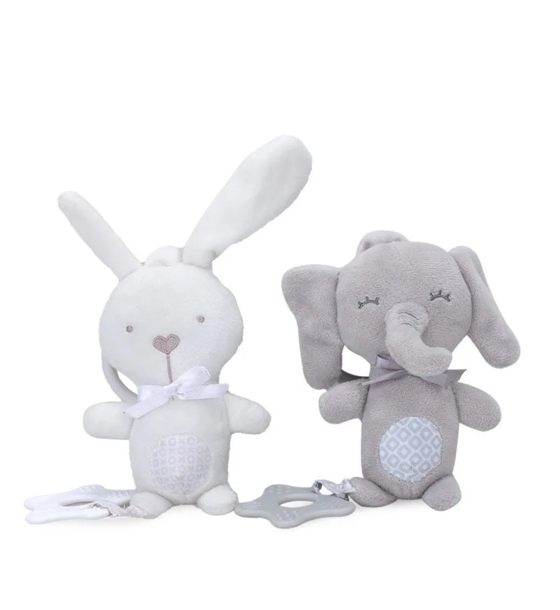 Newborn Baby Sensory Hanging Rattles Soft Early Learning Toys Kids Plush Stroller Infant Car Bed Crib with Teether for Toddlers