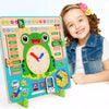 Wooden Multifunctional Digital Clock, Calendar Alarm Clock, Early Education Puzzle English Children's Toy, Fun