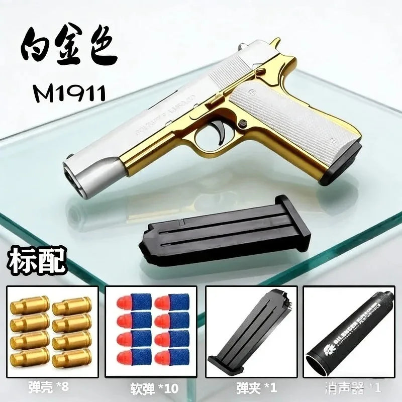 2026 Newest Shell Ejecting Airsoft Pistol Soft Bullet Toy Gun Children Armas Shoot Outdoor Game Boys Gift