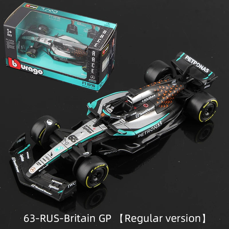 Bburago 1:43 Mercedes 2025 W16 E Performance F1 Formula Car Model Die Cast Vehicles Racing Toy 63# Russell 12# Antonelli