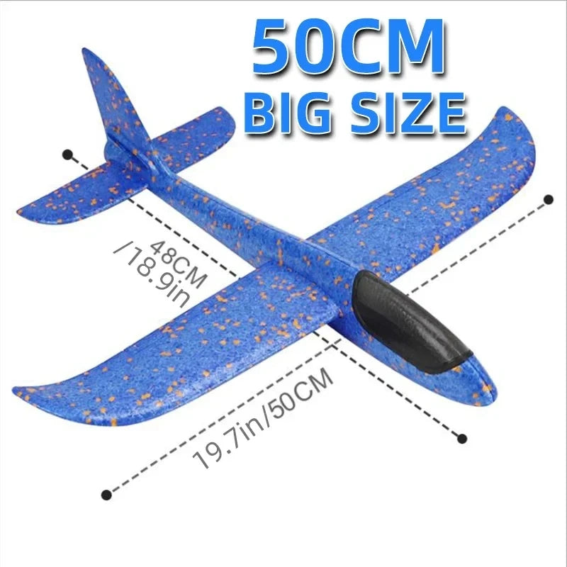 50CM Big Foam Plane Glider Hand Throw Airplane Light Inertial EPP Bubble Planes Outdoor Launch Toys for Gift