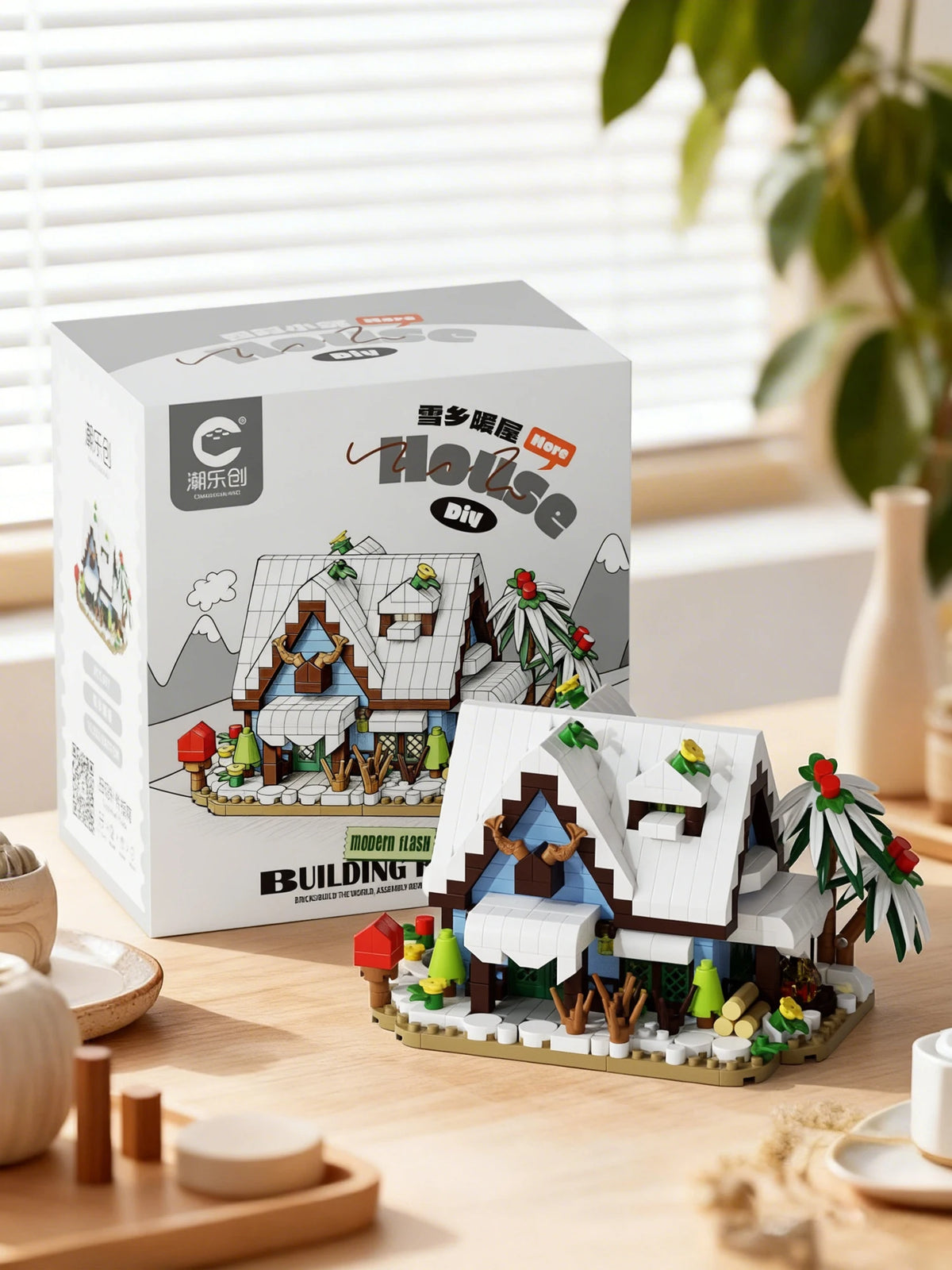 479PCS Forest Cabin Mini Building Blocks Set City Street View Greenhouse Windmill Tree House DIY Model  Birthday Gift