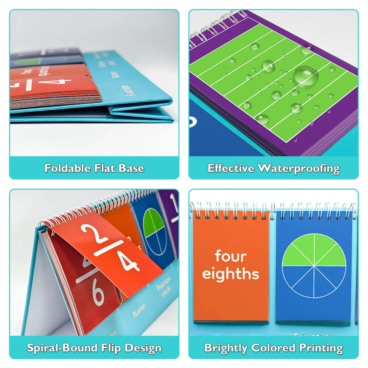 Math Fraction Flip Calendar, Early Math Learning Tool for Kids, Interactive Educational Toy for Home & School