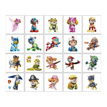 Waterproof Paw Patrol Tattoo Stickers, Cute Ryder Sticker, Funny Cartoon, Christmas, Birthday Gift, Reward Toy, 20Pcs Set