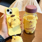 Pompompurin Portable Cold Water Bottle Cute Cartoon Yellow Puppy 320ml Polycarbonate Polypropylene For Outdoor Daily Home Office