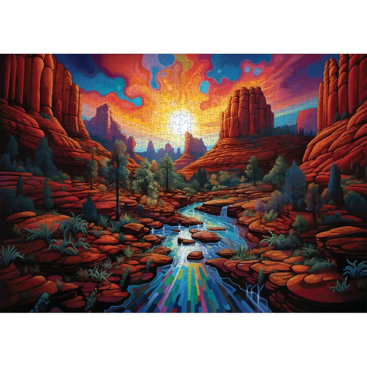 Sedona Sunset 1000 Piece Jigsaw Puzzle Trippy