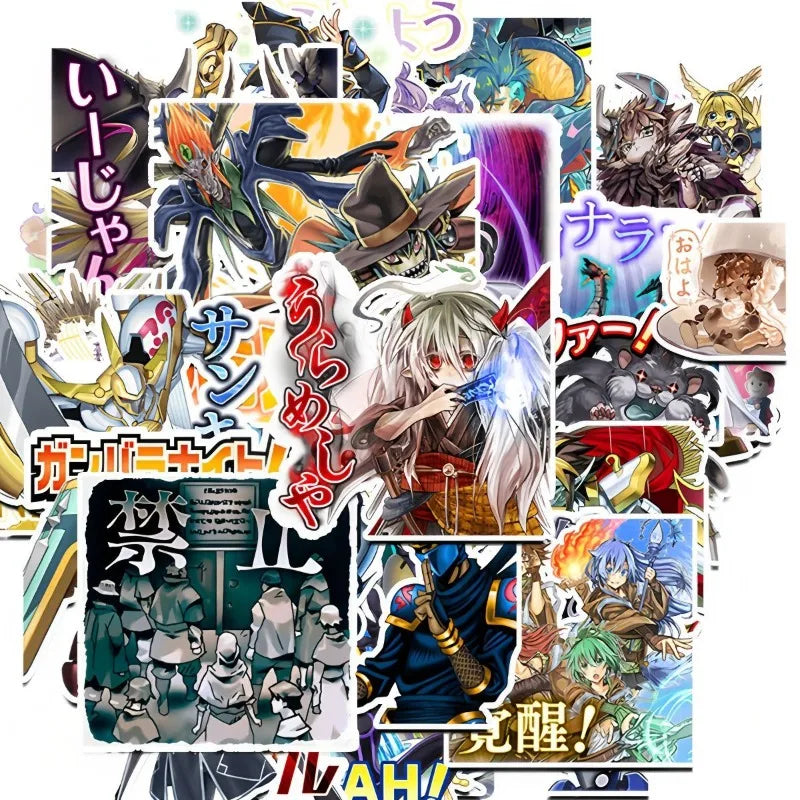 40pcs Yu-Gi-Oh Small Card Secondary Sticker Creative Personality Decoration Notebook Bicycle Animation Peripheral DIY Sticker