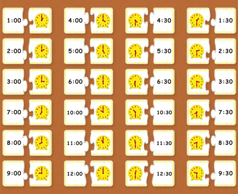 Children Montessori Clock Educational Toys Hour Minute Second Cognition Matching Puzzle Toys Kids Early Preschool Teaching Aid
