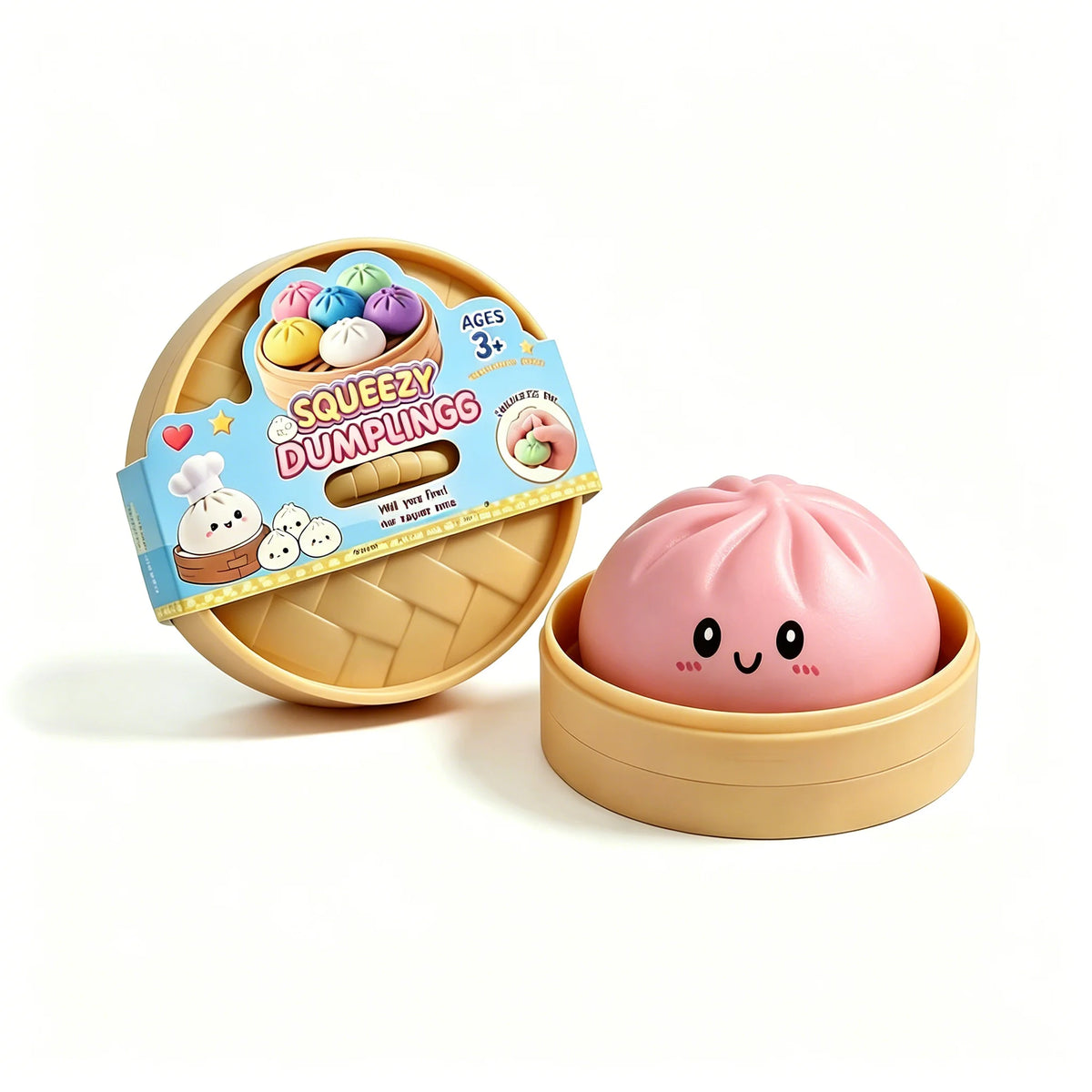 Colorful Dumpling Squishes Stress Balls Cha Siu Bao Slow Rebound Decompression Toys Feel Good Squishy Stress Relief Gifts 10cm