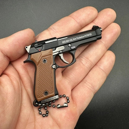1:3 Scale Alloy Pistol Mini Toy Gun Model Metal Keychain for Adults and Kids Christmas Gift